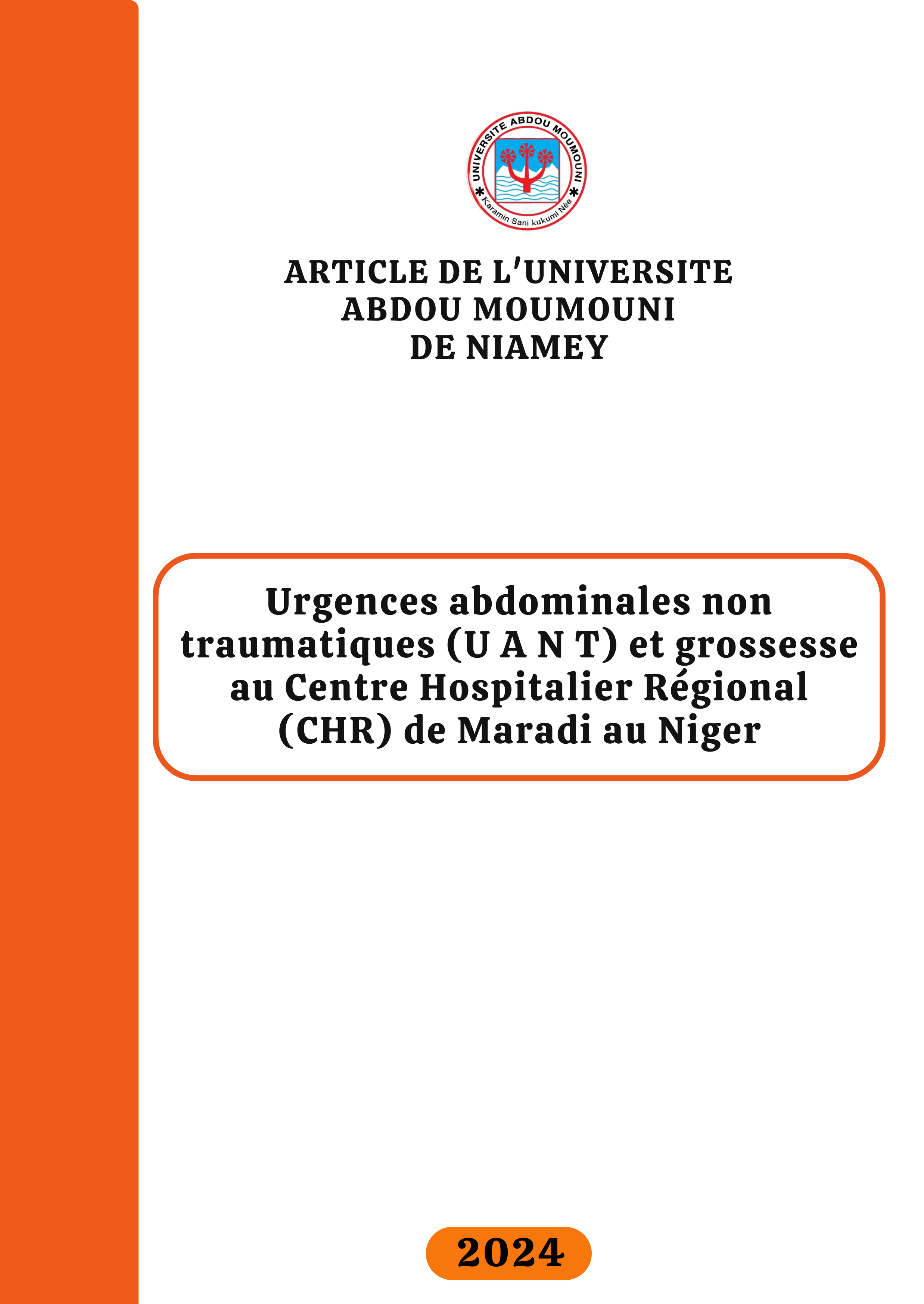 Urgences abdominales non traumatiques (U A N T) et grossesse au Centre Hospitalier Régional (CHR) de Maradi au Niger