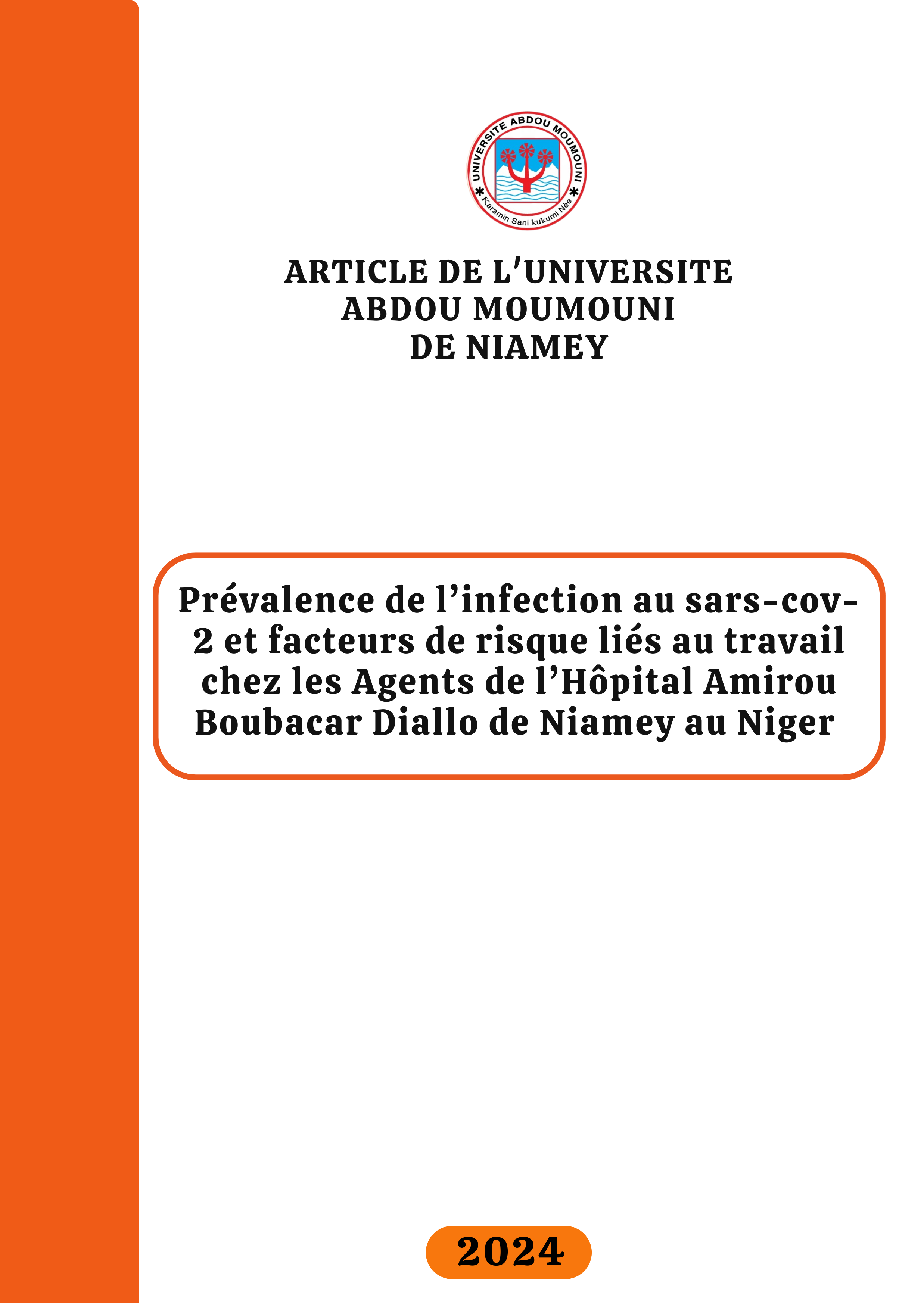 Prévalence de l’infection au sars-cov-2 et facteurs de risque liés au travail chez les Agents de l’Hôpital Amirou Boubacar Diallo de Niamey au Niger